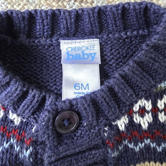 Navy Sweater Baby one-piece | 6 months | Jaquard Design - Picture 5 of 8